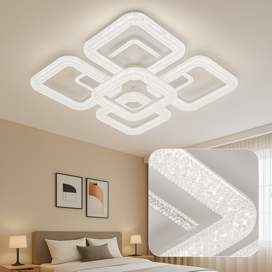 Lampadario LED Astrid con Telecomando, 134W, Dimmerabile, Lampadari LED Bianchi con Telecomando Titolo predefinito Alessandro Design