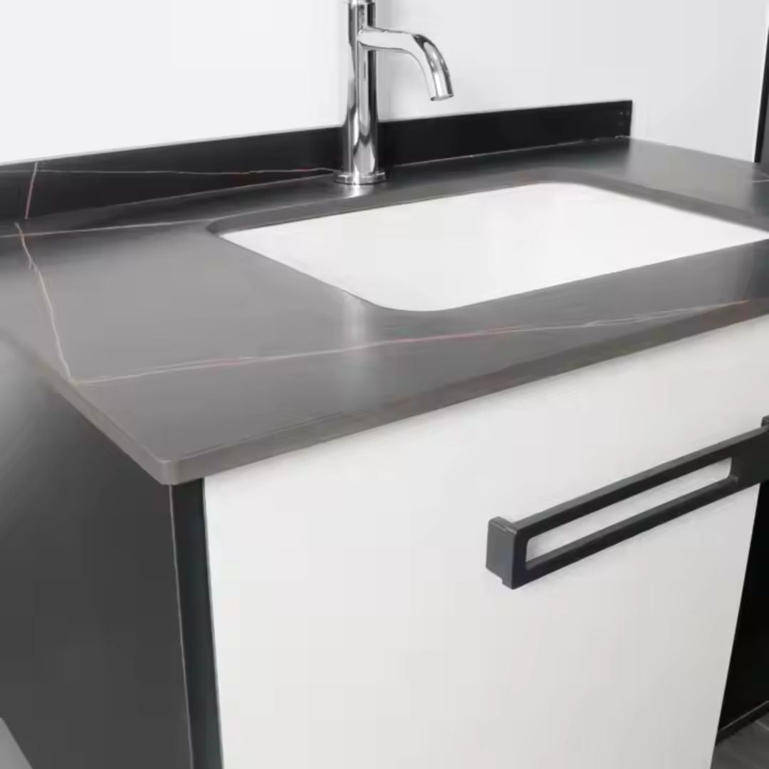 Set Mobili da Bagno CRETA, 60x50 cm, 2 Pezzi, Mobili da Bagno in Bianco e Nero Titolo predefinito Alessandro Design