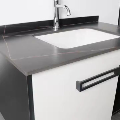 Set Mobili da Bagno CRETA, 60x50 cm, 2 Pezzi, Mobili da Bagno in Bianco e Nero Titolo predefinito Alessandro Design