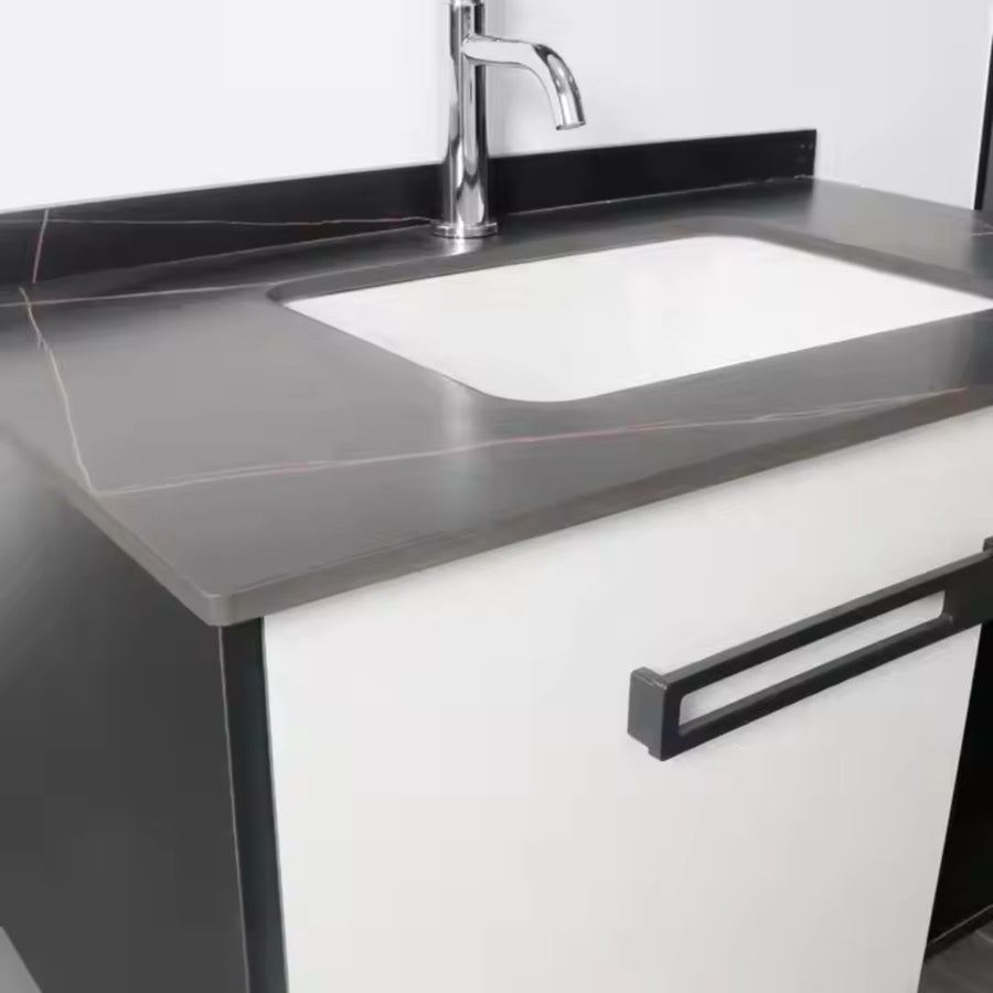 Set Mobili da Bagno CRETA, 60x50 cm, 2 Pezzi, Mobili da Bagno in Bianco e Nero Titolo predefinito Alessandro Design