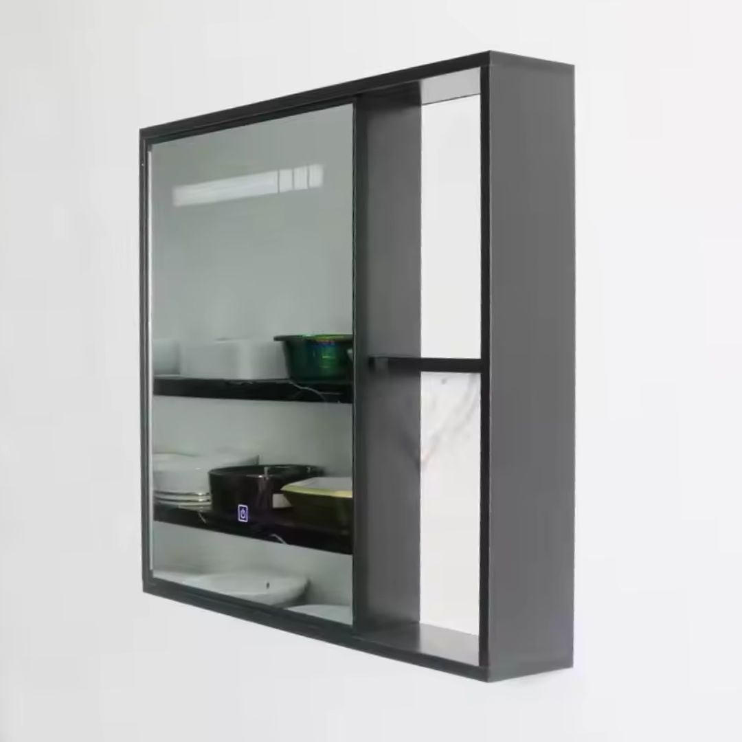 Set Mobili da Bagno CRETA, 60x50 cm, 2 Pezzi, Mobili da Bagno in Bianco e Nero Titolo predefinito Alessandro Design