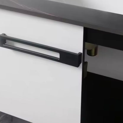 Set Mobili da Bagno CRETA, 60x50 cm, 2 Pezzi, Mobili da Bagno in Bianco e Nero Titolo predefinito Alessandro Design