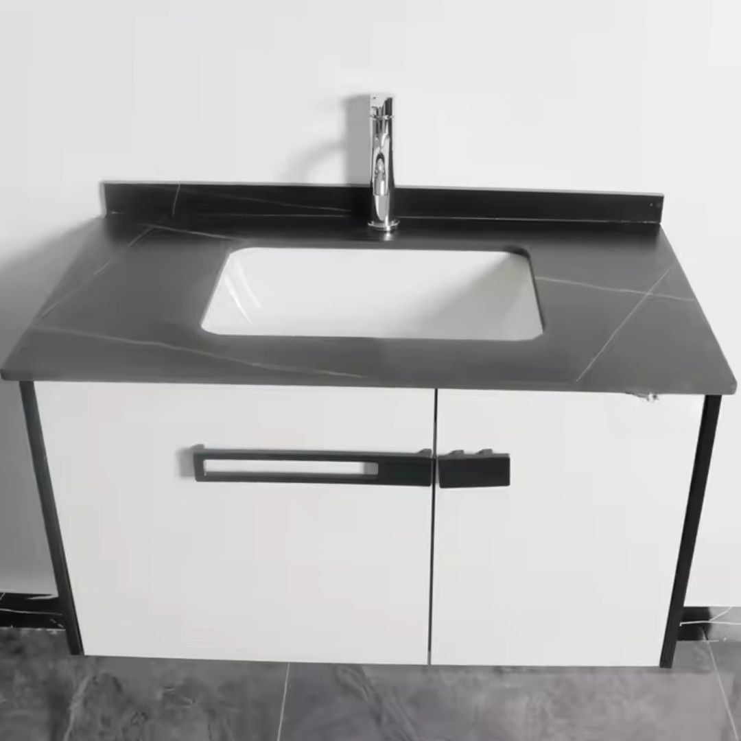 Set Mobili da Bagno CRETA, 60x50 cm, 2 Pezzi, Mobili da Bagno in Bianco e Nero Titolo predefinito Alessandro Design