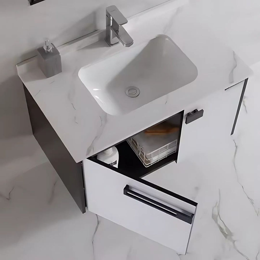 Set Mobili da Bagno CRETA, 60x50 cm, 2 Pezzi, Mobili da Bagno in Bianco e Nero Titolo predefinito Alessandro Design