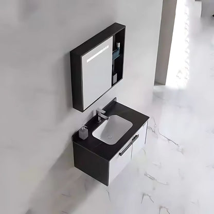 Set Mobili da Bagno CRETA, 60x50 cm, 2 Pezzi, Mobili da Bagno in Bianco e Nero Titolo predefinito Alessandro Design