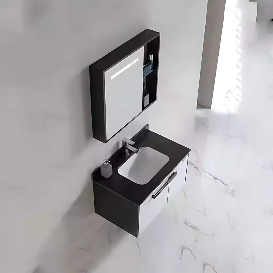 Set Mobili da Bagno CRETA, 60x50 cm, 2 Pezzi, Mobili da Bagno in Bianco e Nero Titolo predefinito Alessandro Design