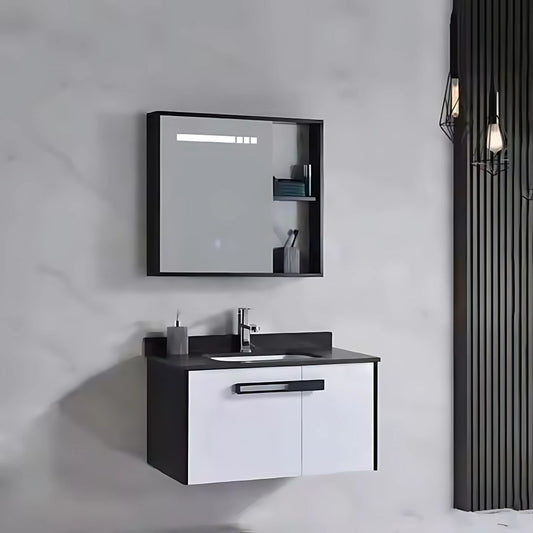 Set Mobili da Bagno CRETA, 60x50 cm, 2 Pezzi, Mobili da Bagno in Bianco e Nero Titolo predefinito Alessandro Design