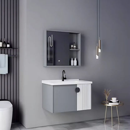 MYKONOS Set Mobili da Bagno, 80x40 cm, 2 Pezzi, Mobili da Bagno Grigi e Bianchi Titolo predefinito Alessandro Design