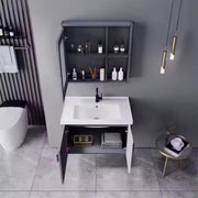MYKONOS Set Mobili da Bagno, 80x40 cm, 2 Pezzi, Mobili da Bagno Grigi e Bianchi Titolo predefinito Alessandro Design