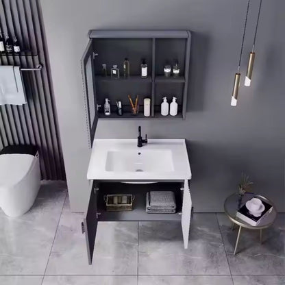 MYKONOS Set Mobili da Bagno, 80x40 cm, 2 Pezzi, Mobili da Bagno Grigi e Bianchi Titolo predefinito Alessandro Design