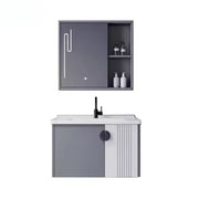 MYKONOS Set Mobili da Bagno, 80x40 cm, 2 Pezzi, Mobili da Bagno Grigi e Bianchi Titolo predefinito Alessandro Design