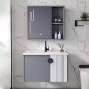 MYKONOS Set Mobili da Bagno, 80x40 cm, 2 Pezzi, Mobili da Bagno Grigi e Bianchi Titolo predefinito Alessandro Design