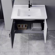 MYKONOS Set Mobili da Bagno, Mobile Lavabo+Armadietto a Specchio 60 cm, 2 Pezzi, Mobili da Bagno Grigio e Bianco Titolo predefinito Alessandro Design
