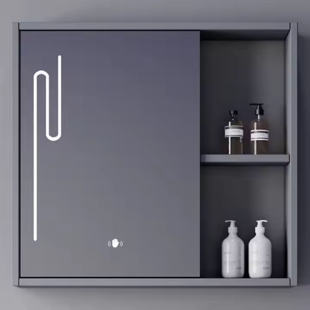 MYKONOS Set Mobili da Bagno, 80x40 cm, 2 Pezzi, Mobili da Bagno Grigi e Bianchi Titolo predefinito Alessandro Design