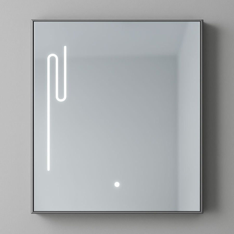 MYKONOS Set Mobili da Bagno, Mobile Lavabo+Armadietto a Specchio 60 cm, 2 Pezzi, Mobili da Bagno Grigio e Bianco Titolo predefinito Alessandro Design