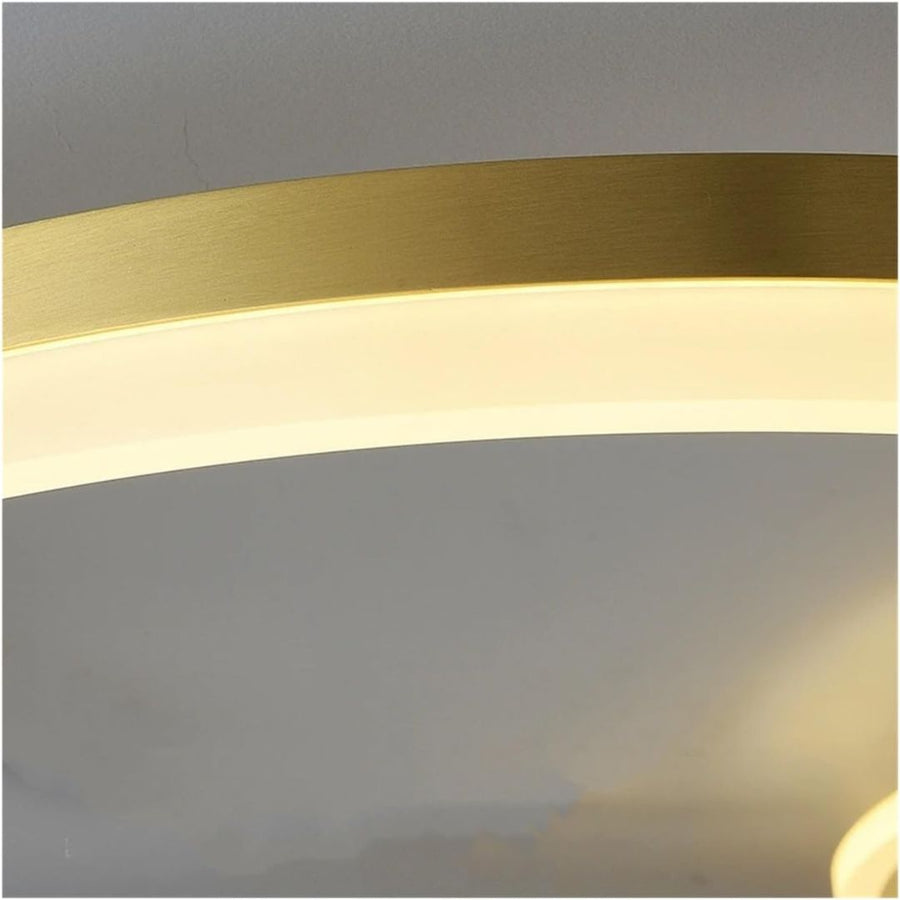Lampadario LED con Telecomando RINOVA, 4 Cerchi, 112W, Luce Calda/Fredda/Neutra, Dimmerabile, Lampadari LED Oro con Telecomando Titolo predefinito Alessandro Design