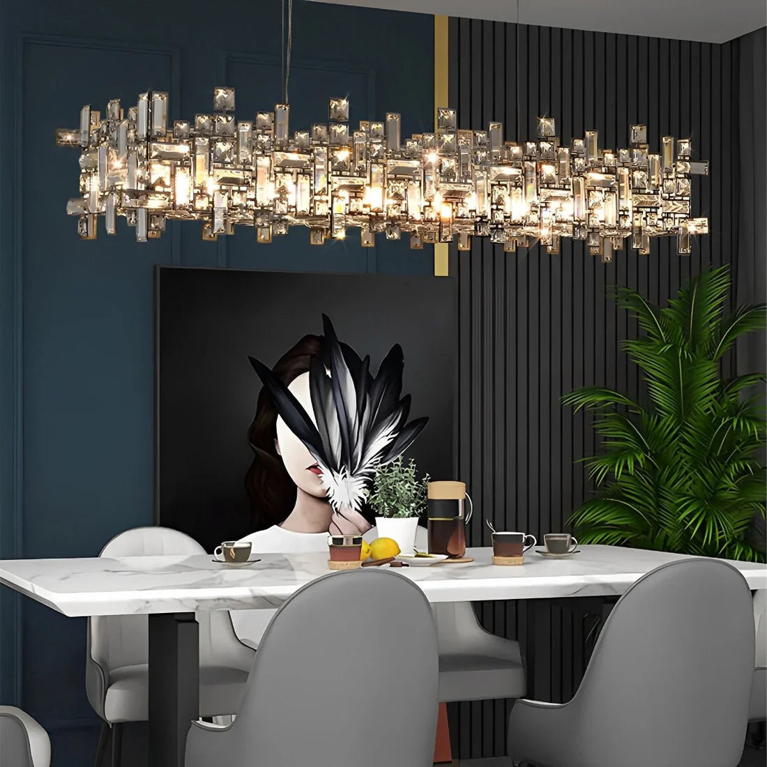 Lampadario di cristallo NEXORA Regalis, 10xE14, 78X28 cm, altezza regolabile, lampadari di cristallo dal design elegante Titolo predefinito Alessandro Design