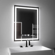 Specchio rettangolare a LED, 45x60 cm, Verite MotionGlow Marcello, sistema antiappannamento, orologio e termometro, Specchi Marcello dimmerabili Titolo predefinito Alessandro Design