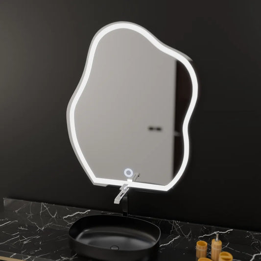 Specchio organico a LED 50x70 cm, Touch Form, sistema antiappannamento, specchi dimmerabili Korman E Titolo predefinito Alessandro Design