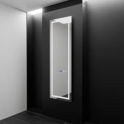 Specchio rettangolare a LED, 45x140cm, sensore radar Giulia Marcello, sistema antiappannante, orologio e termometro, Dimabila, Dressing Couture Dressing Mirrors Titolo predefinito Alessandro Design