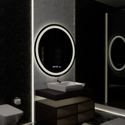 Oglinda LED Rotunda, 100cm, Celeste MotionGlow Marcello, Sistem Dezaburire, Ceas & Termometru, Dimabila Oglinzi Marcello Default Title Alessandro Design