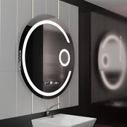 Specchio rotondo a LED, 22 W, 70 cm, Visio MotionGlow Marcello, sistema antiappannamento, orologio e termometro, lente d'ingrandimento cosmetica, specchi Marcello dimmerabili Titolo predefinito Alessandro Design