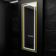 Specchio rettangolare a LED, 45x140 cm, sensore radar Elena Marcello, sistema antiappannamento, orologio e termometro, Dimabila, Dressing Couture Dressing Mirrors Titolo predefinito Alessandro Design