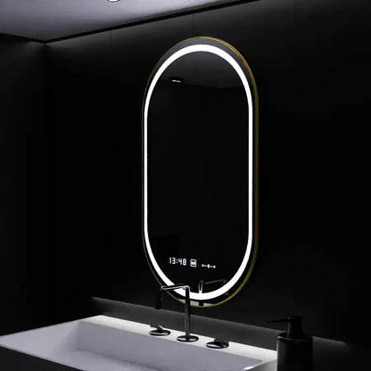 Oglinda LED Ovala, 50x80cm, Roven Senzor MotionGlow Marcello, Sistem Dezaburire, Ceas & Termometru, Dimabila Oglinzi Marcello Default Title Alessandro Design
