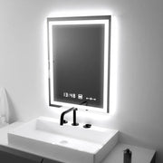 Specchio rettangolare a LED, 45x60 cm, Verite MotionGlow Marcello, sistema antiappannamento, orologio e termometro, Specchi Marcello dimmerabili Titolo predefinito Alessandro Design
