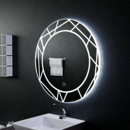 Specchio LED Touch ASTRIX, 60cm, 6000K, Dimmerabile, Sistema Demister Specchi Korman E Titolo predefinito Alessandro Design