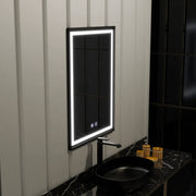 Specchio rettangolare a LED 60x90 cm EDGE Touch Demister System, specchi con cornice nera Korman E Titolo predefinito Alessandro Design