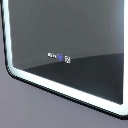 Specchio rettangolare a LED 70x90 cm EDGE Touch Demister System, specchi con cornice nera Korman E Titolo predefinito Alessandro Design