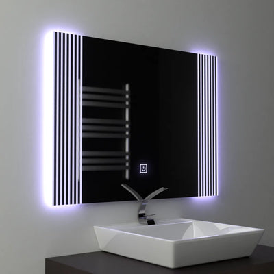 Specchio rettangolare a LED, 80x60 cm, Infinity Frame Basic Touch 1005S-20A