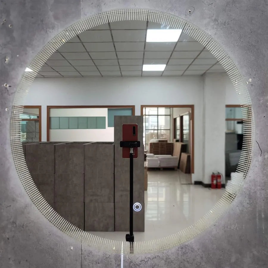 Specchio rotondo a LED, 60 cm, Lumino Touch, sistema di disappannamento Specchio da bagno a LED e disappannamento Titolo predefinito Alessandro Design