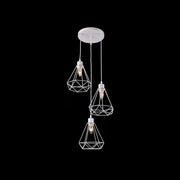 Lampadario a forma di diamante, STRUTTURA, 3xE27, Bianco, Lampadari industriali in metallo Titolo predefinito Alessandro Design