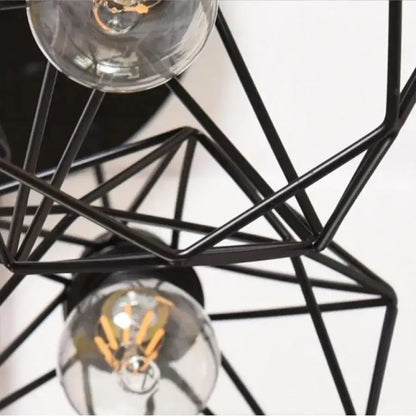 Lampadario a forma di diamante, STRUTTURA, 3xE27, Nero, Lampadari industriali in metallo Titolo predefinito Alessandro Design