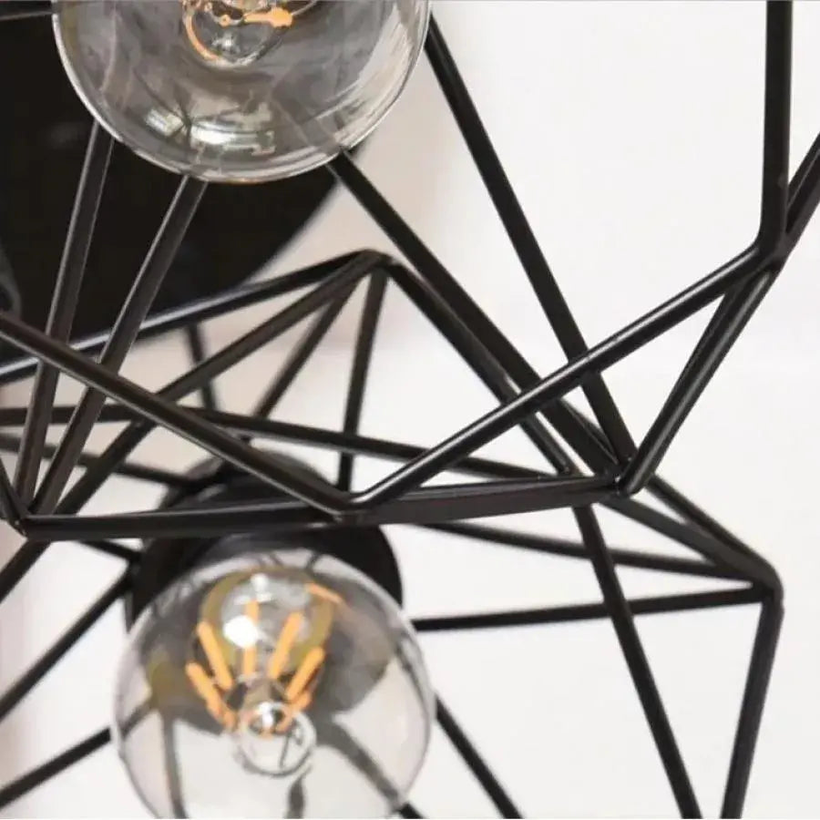 Lampadario a forma di diamante, STRUTTURA, 3xE27, Nero, Lampadari industriali in metallo Titolo predefinito Alessandro Design