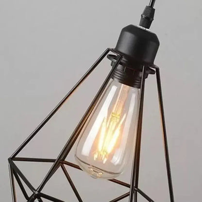 Lampadario a forma di diamante, STRUTTURA, 3xE27, Nero, Lampadari industriali in metallo Titolo predefinito Alessandro Design