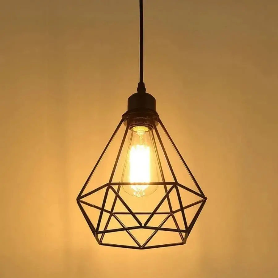 Lampadario a forma di diamante, STRUTTURA, 1xE27, Nero, Lampadari industriali in metallo Titolo predefinito Alessandro Design