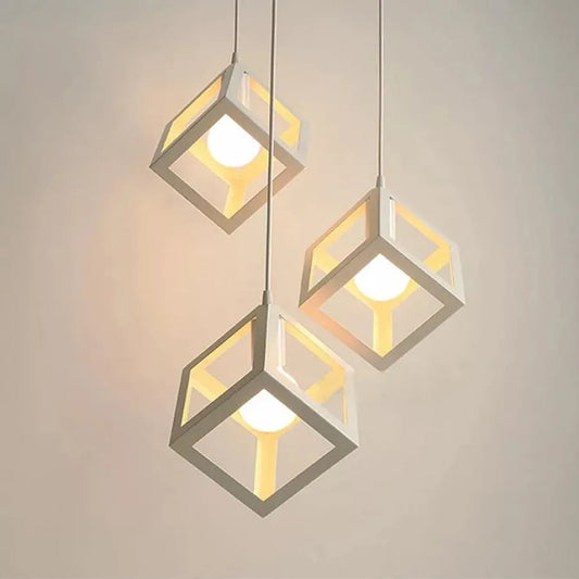 Lustre Form Cube, STRUKTUR Cluster, 3xE27, Bianco, Metallo Lustre Industrial Titolo predefinito Alessandro Design