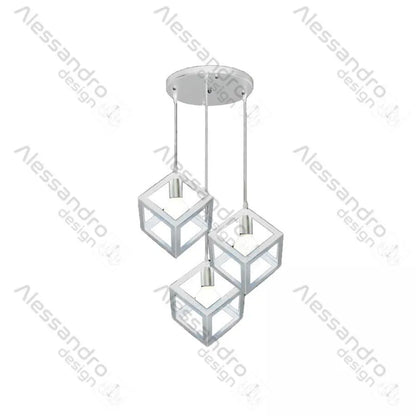Lustre Form Cube, STRUKTUR Cluster, 3xE27, Bianco, Metallo Lustre Industrial Titolo predefinito Alessandro Design