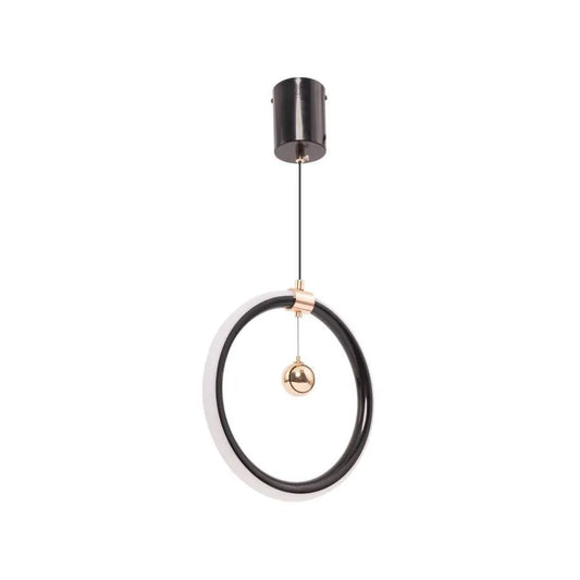 Lampadari moderni HAL 24W a sospensione, luce fredda/calda/neutra, oro nero lucido, altezza regolabile Lampadari moderni Titolo predefinito Alessandro Design