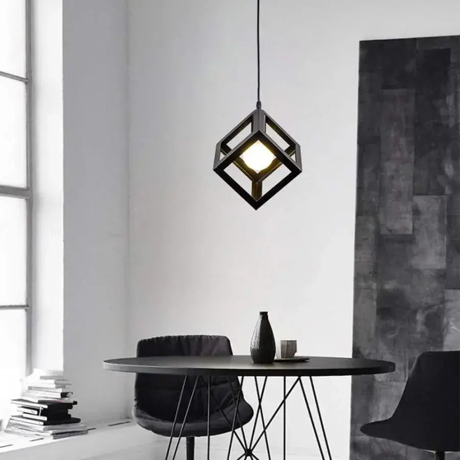Lustra Forma Cub, STRUKTUR Uno, 1x E27, Negru, Suspendat, Metal Lustre Industrial Default Title Alessandro Design