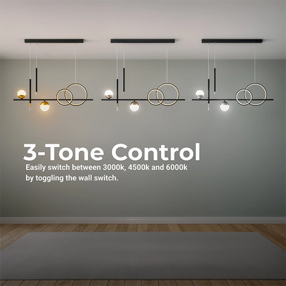 Lampadario LED a sospensione con telecomando DAMARA 44W, Luce Fredda/Calda/Neutra, Dimmerabile, Nero, Altezza Regolabile Lampadari LED con Telecomando Titolo predefinito Alessandro Design