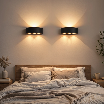 Lampada da Parete a LED per Esterni Ellis, 6W, 6 Sorgenti Luminose, Luce Calda, Lampada da Parete per Esterno Nera Titolo predefinito Alessandro Design