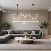 Lustra LED DIVINO cu Tub Silicon Flexibil – 24W, Lumina Reglabila, Negru Mat Lustre Moderne Default Title Alessandro Design