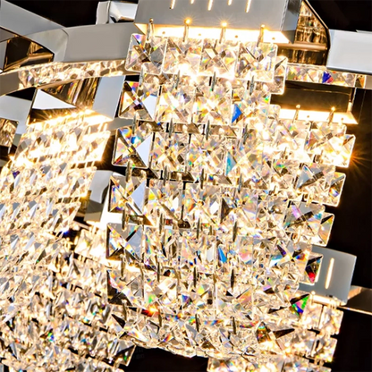 Lampadario LED a Sospensione, STRATUS Supremo, Cristallo e Metallo, 15W, Luce Fredda/Calda/Neutra 3000K/4000K/6000K, Illuminazione Lussuosa Cristal Candelabra Titolo predefinito Alessandro Design