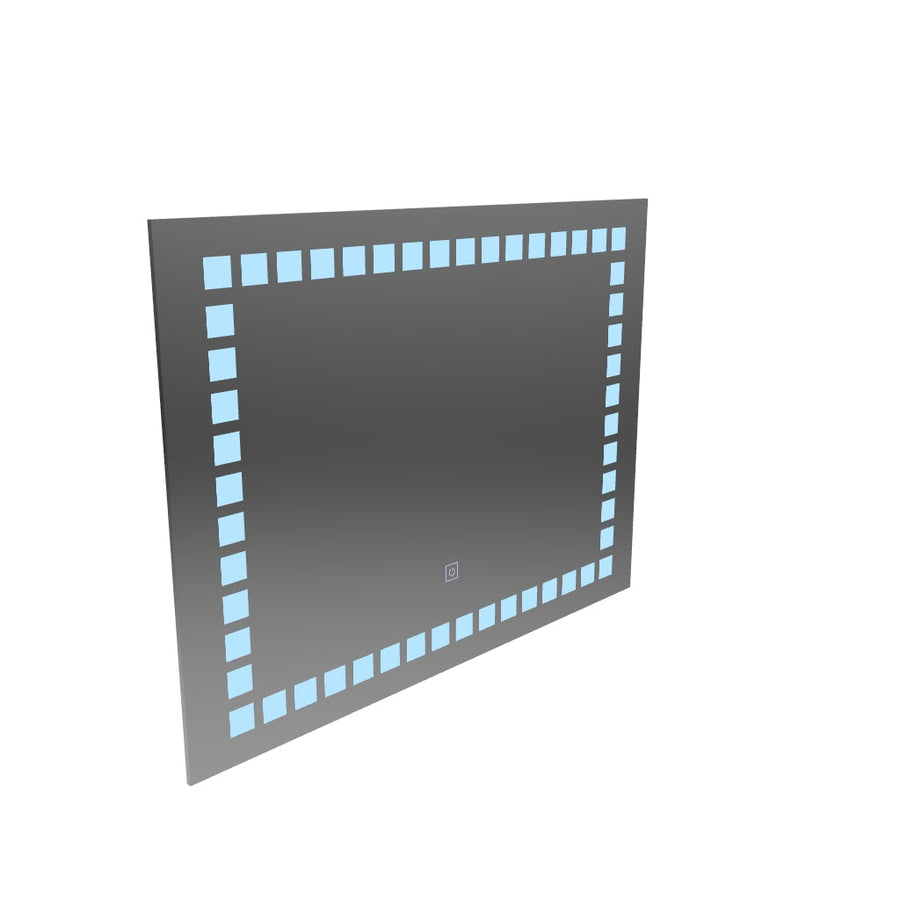 Specchio LED rettangolare, 80x60cm, Grid Light Basic Touch