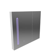 Specchio LED con Contenitore PLANO 80x70 cm Bianco Sensore Touch e Contenitore