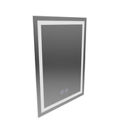 Specchio LED rettangolare, 50x70cm, RADIANTE Touch, Luce Fredda, Sistema Demister, Dimmerabile